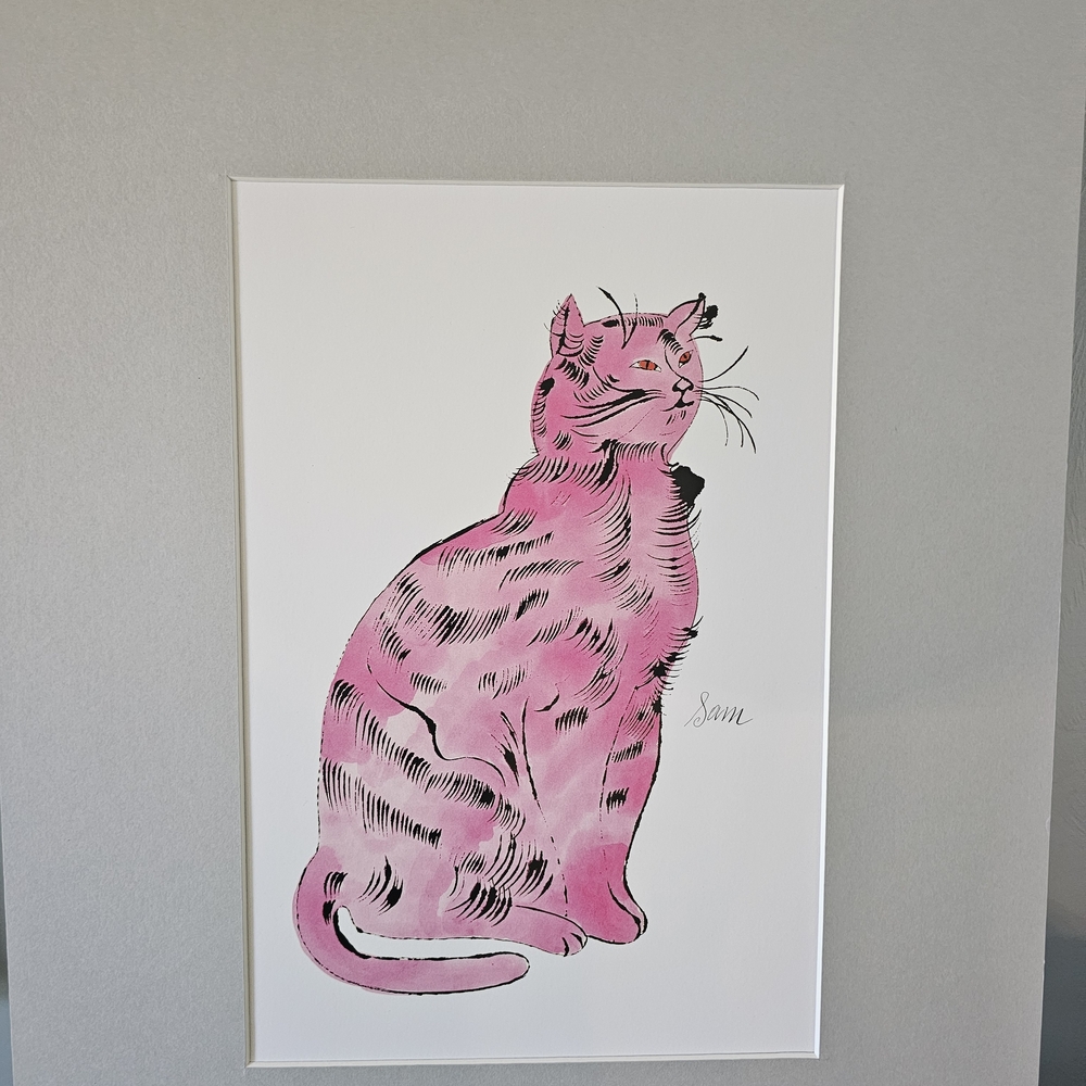 Andy Warhol color offset plate from '25 Cats Name Sam And One Blue...